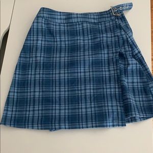 blue plaid wrap brandy melville skirt!